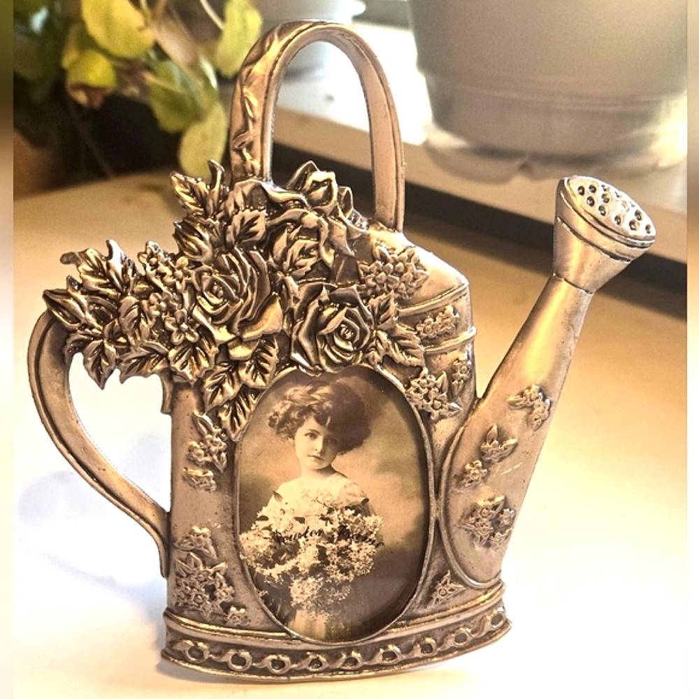 Linco Pewter Tone Watering Can Photo Frame